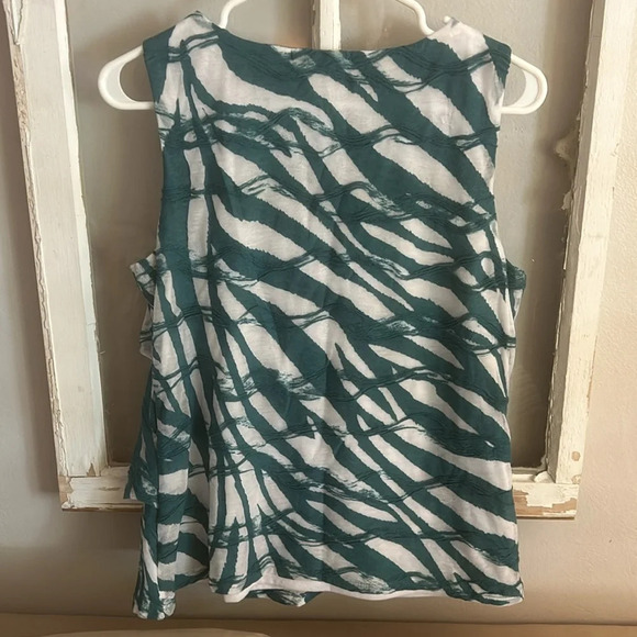 Coldwater creek sleeveless blouse blue and white size M - Picture 6 of 6